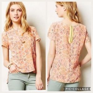 Anthro snake print silk blouse